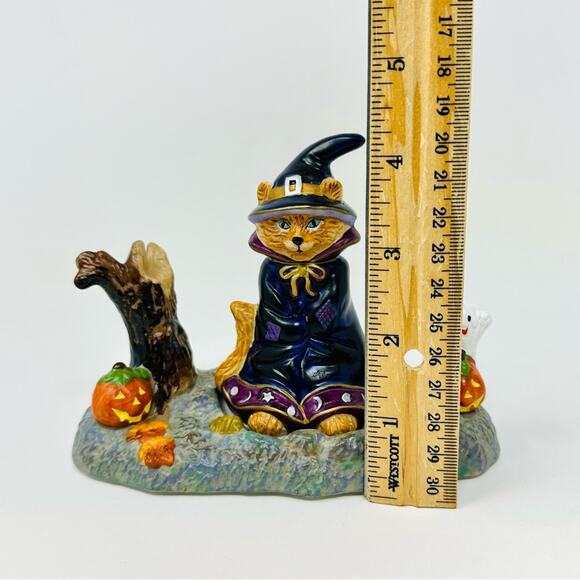 Partylite Halloween Cat Tea Light Candle Holder Abracadandle Snuffer & Base - Picture 11 of 13